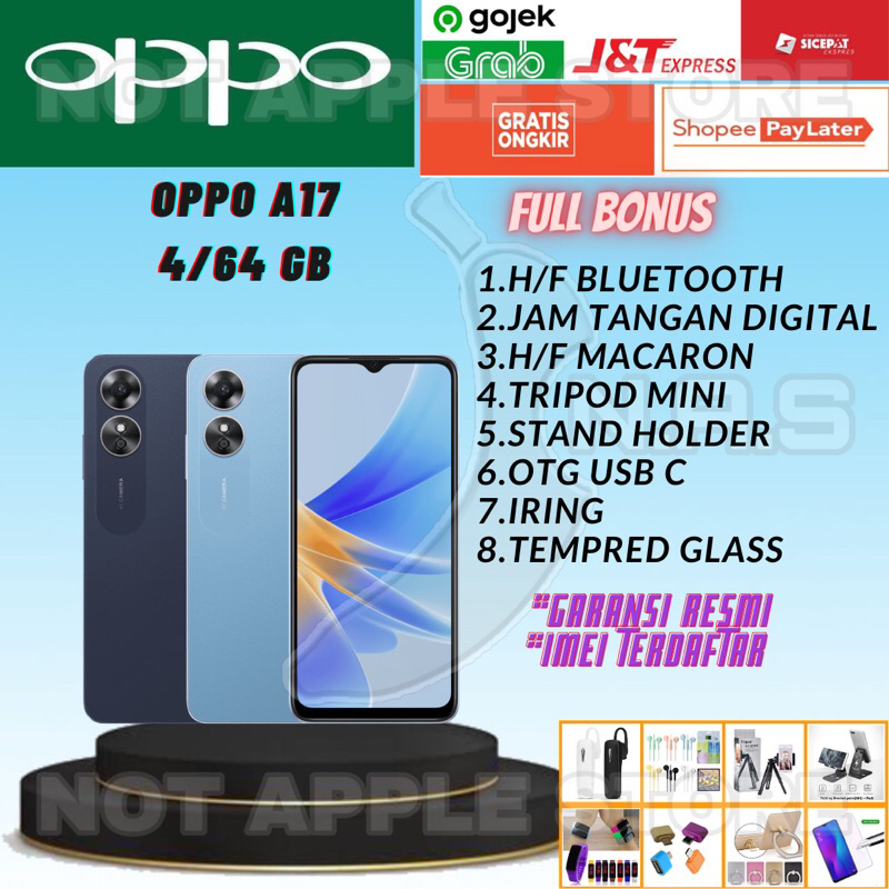 OPPO A17 RAM 4/64GB NEW BARU GARANSI RESMI