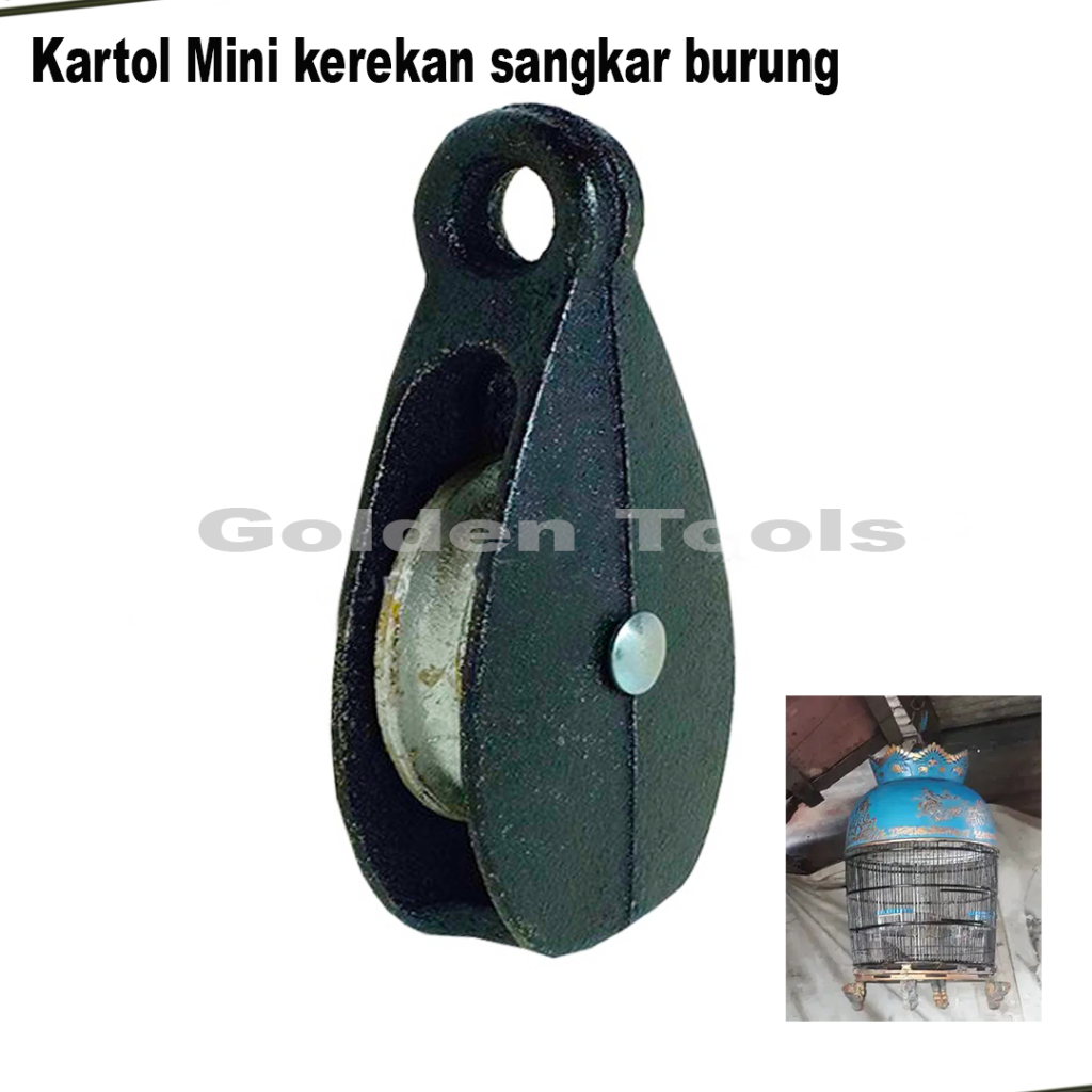 Katrol Kerekan Burung Mini Bendera Besi Katrol Mini Kerekan Sangkar