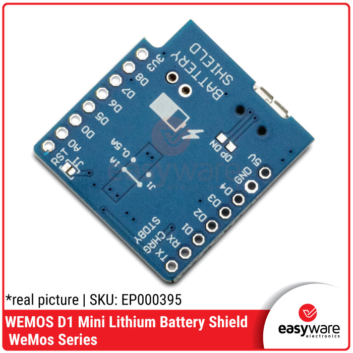 SINGLE LITHIUM BATTERY SHIELD FOR WEMOS D1 MINI