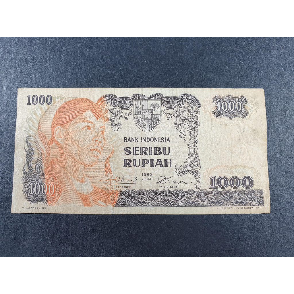 Uang Kuno Indonesia 1000 Rupiah Tahun 1968 F
