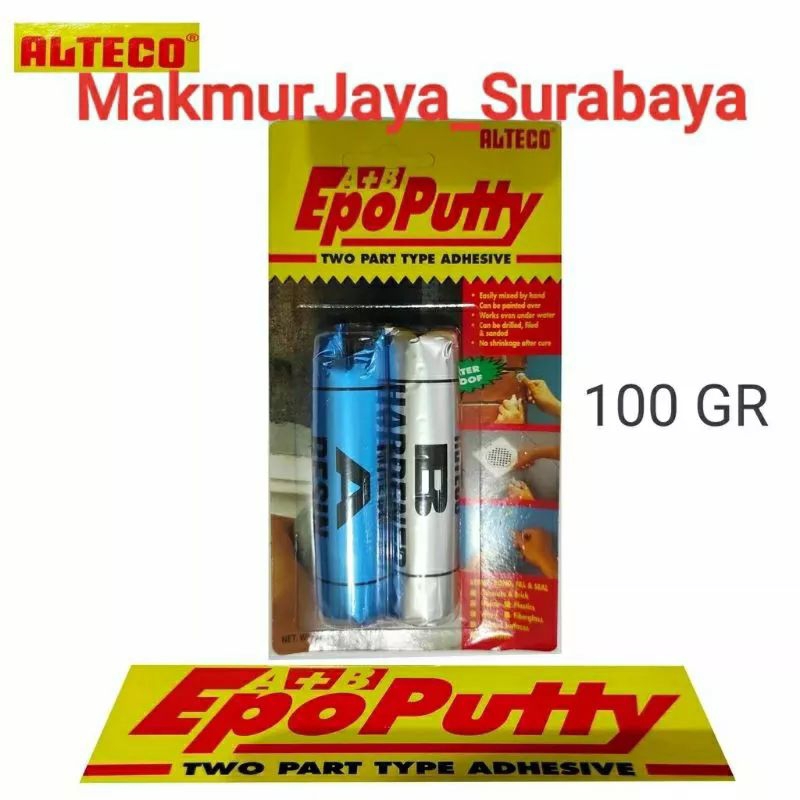 

Lem Porting Epo Putty ALTECO serbaguna tahan panas lem kapal epoxy resin 100gr