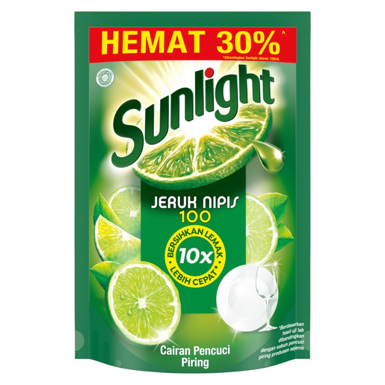 Sunlight Sabun Cuci Piring Jeruk Nipis Pouch 650mL