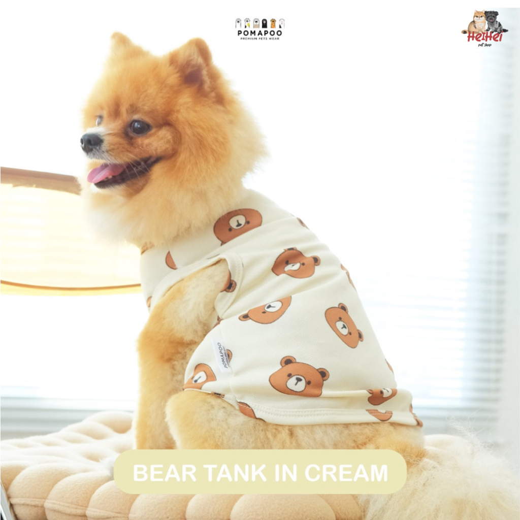 Baju Kaos Kucing Anjing BEAR TANK - Baju Hewan Pomapoo Pet Clothing