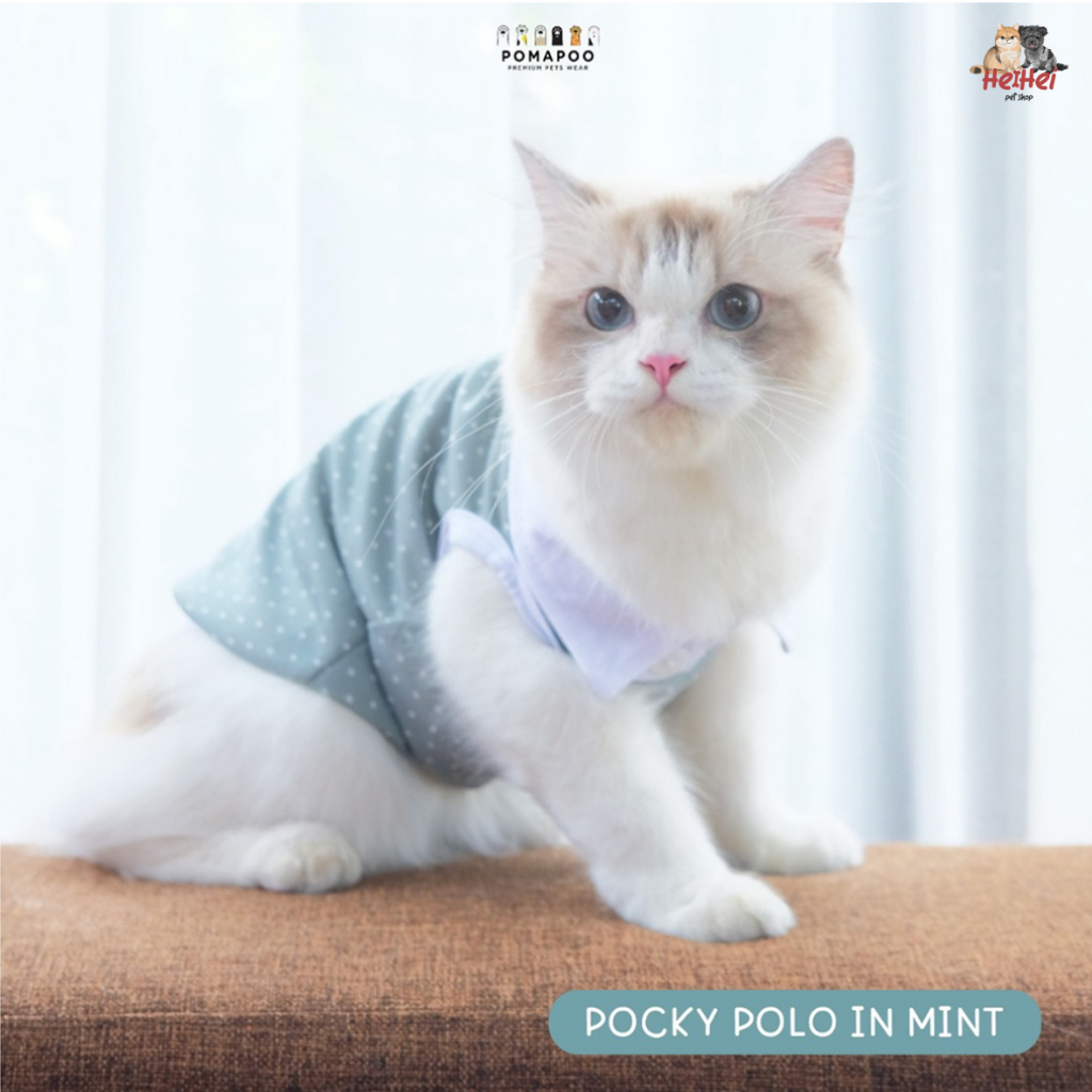 Baju Kaos Polo Kucing Anjing Pocky Polo Tank - Pomapoo Pet Clothing