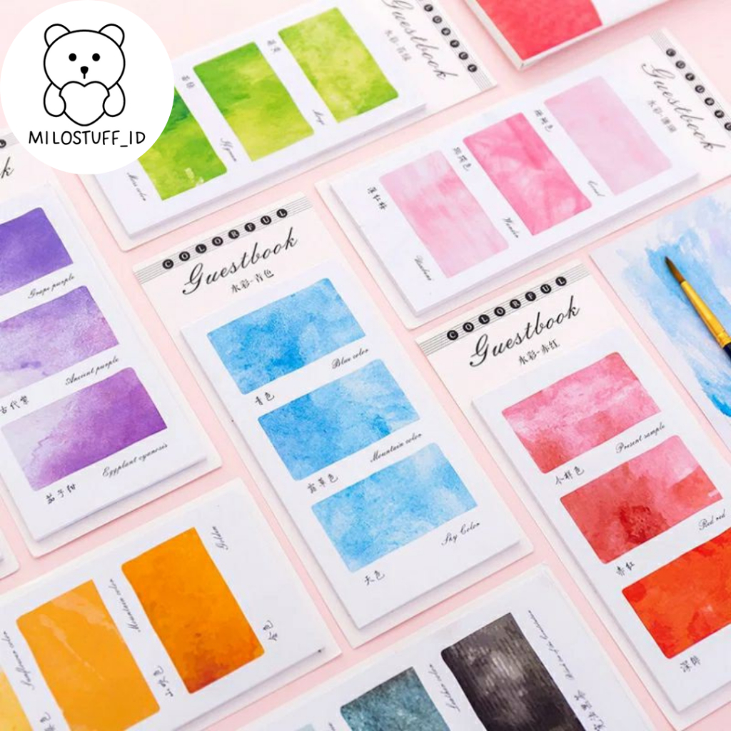 

[MILOSTUFF_ID] Sticky Notes Water Color Untuk Jurnal Scrapbook DIY Planner--MS0135