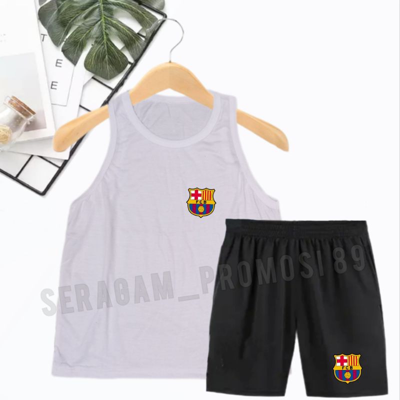 Baju Stelan Singlet Anak Laki-Laki / Setelan Santai Anak-Anak / Stelan Katun Anak Laki / Stelan Barca Anak-Anak