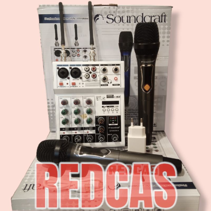 SOUNDCRAFT EFX402W MIXER EFX 402 W FREE 2 MIC WIRELESS EFX 402W