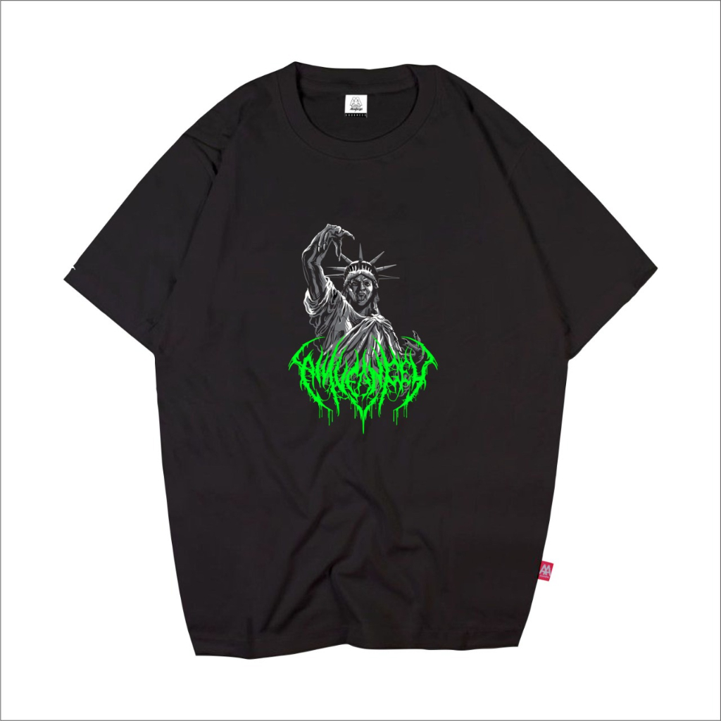 TSHIRT SIMPEL METAL PATUNG LIBERTY STYLE GRAFHIC ORIGINAL KAOS KATUN HITAM LENGAN PENDEK DISTRO BAJU