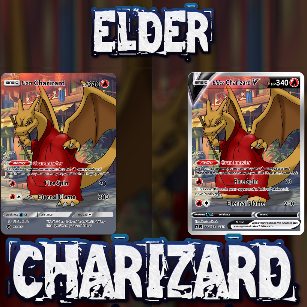 KARTU POKEMON TCG HOLOGRAM ENGLISH VERSION ELDER CHARIZARD