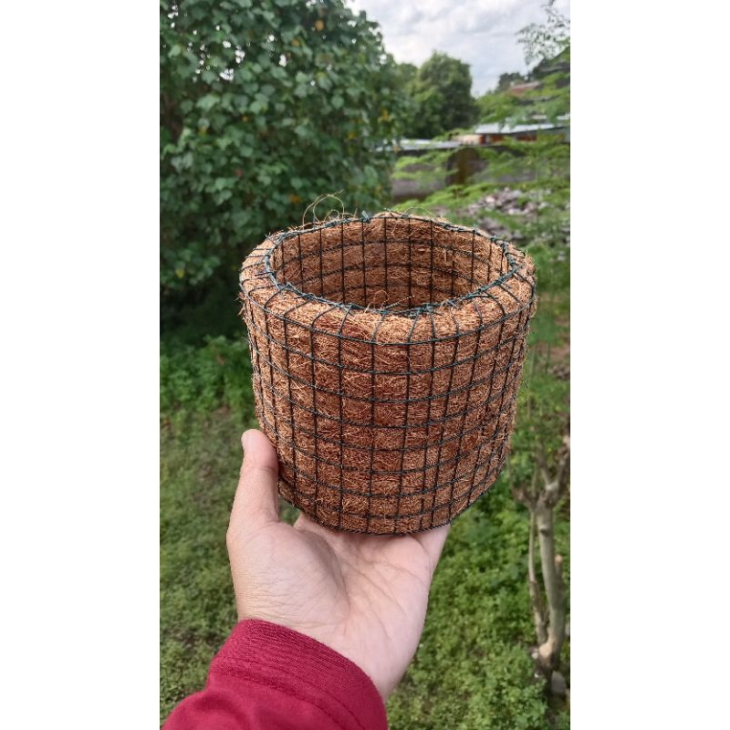 Pot Lingkaran Polos Sabut Kelapa/Pot Tabung Sabut Kelapa/Pot Anggrek Sabut Kelapa