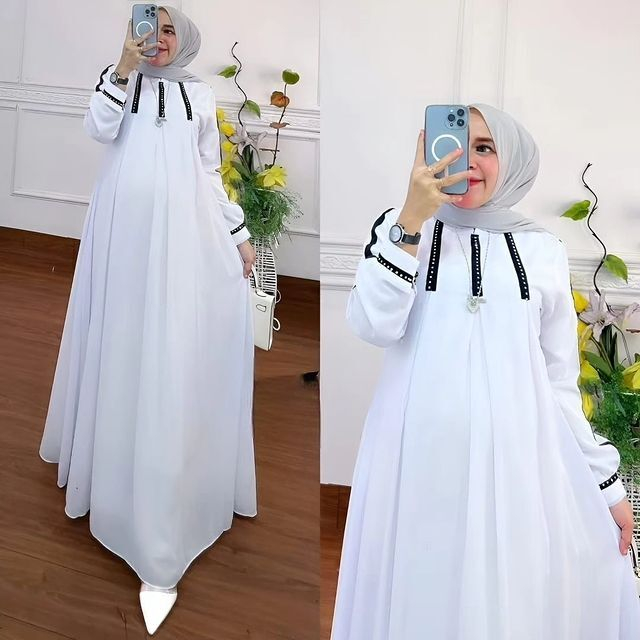 GAMIS WANITA ERINA DRESS MC BAHAN CERUTY BABYDOLL LD 100 -120 CM PB 140 GAMIS WANITA TERBARU 2023 KEKINIAN / DRESS CERUTYY BBAYDOLL PREMIUM / MAXY DRESS WANITA JUMBO / GAMIS MUSLIM MODERN