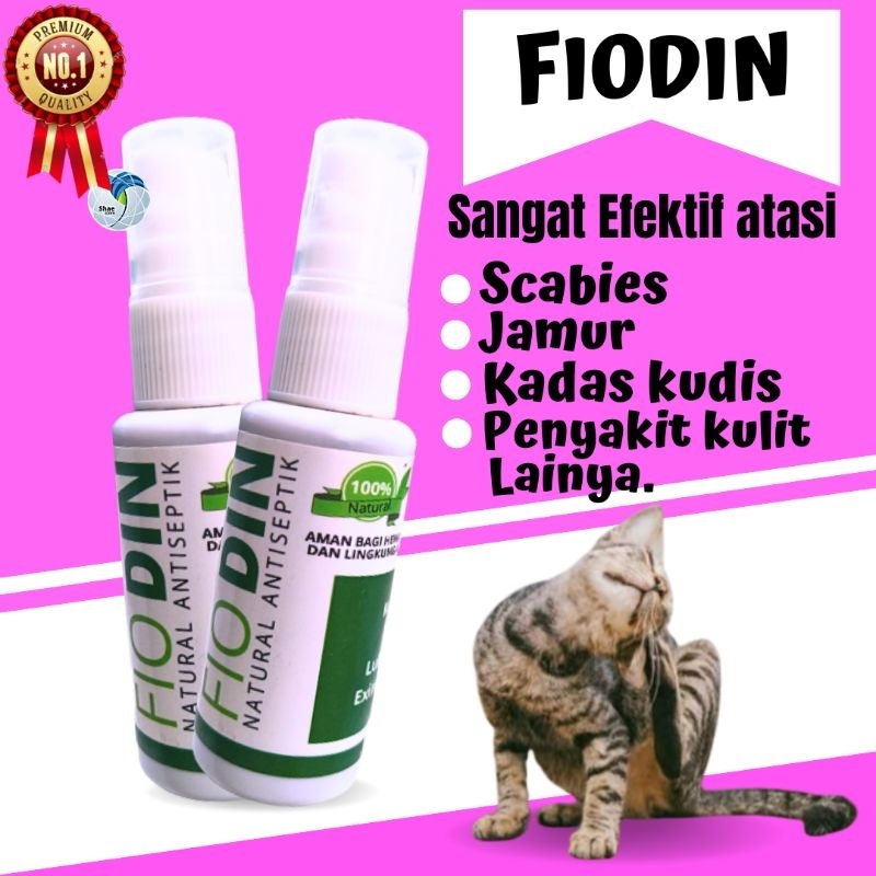 Fiodin Herbal Spray 20ml Obat Jamur Scabies Demodex Kucing Anjing Kelinci Shaestore15