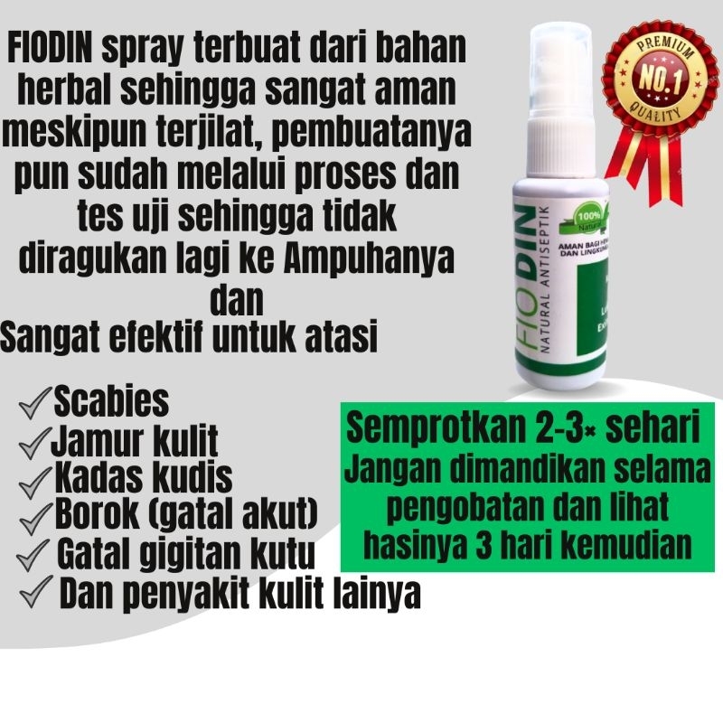 Fiodin Herbal Spray 20ml Obat Jamur Scabies Demodex Kucing Anjing Kelinci Shaestore15