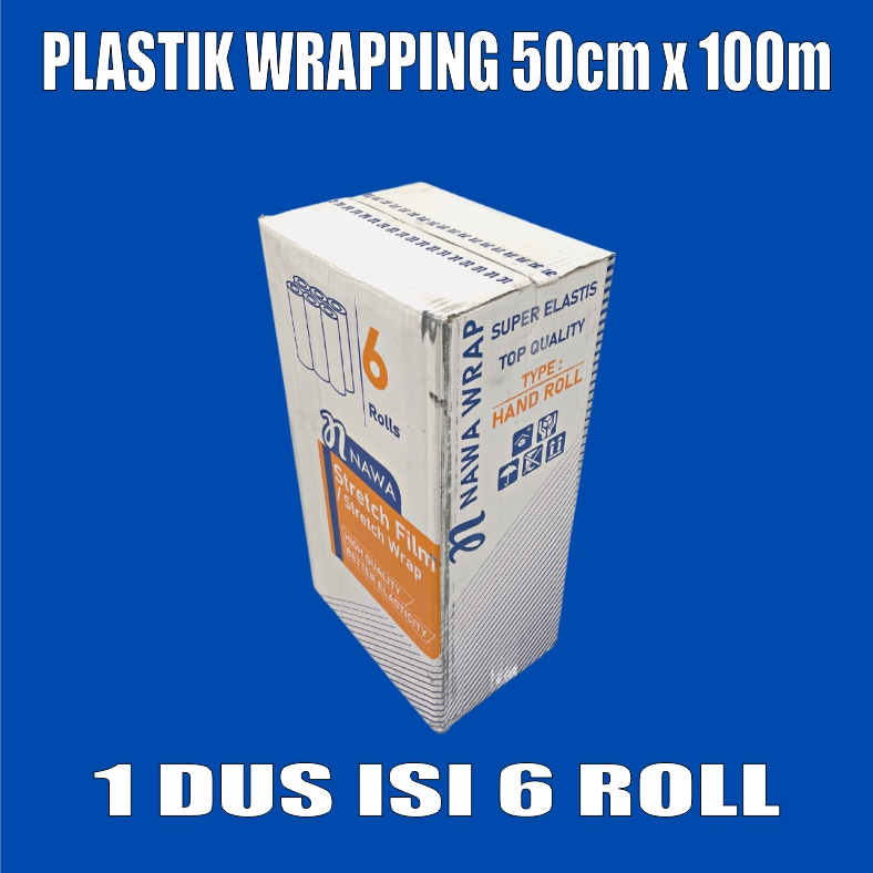 Plastik Wrapping Stretch Film 50cm x 100m Clear Pembungkus Per 1 Roll