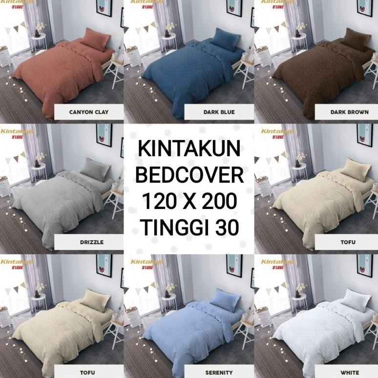 BEDCOVER KINTAKUN DLUXE SINGLE 120X200X30 FLAT / BED COVER KINTAKUN DELUXE 120X200 T30 TINGGI 30 CM