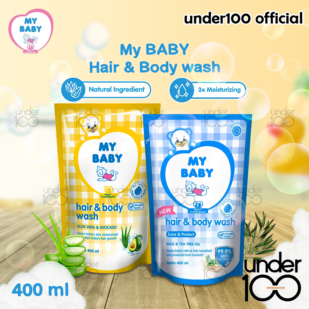 ❤ Under100 ❤ MY BABY Hair &amp; Body Wash Refill 400ml | Aloe Vera &amp; Avocado | Care &amp; Protect | Halal BPOM