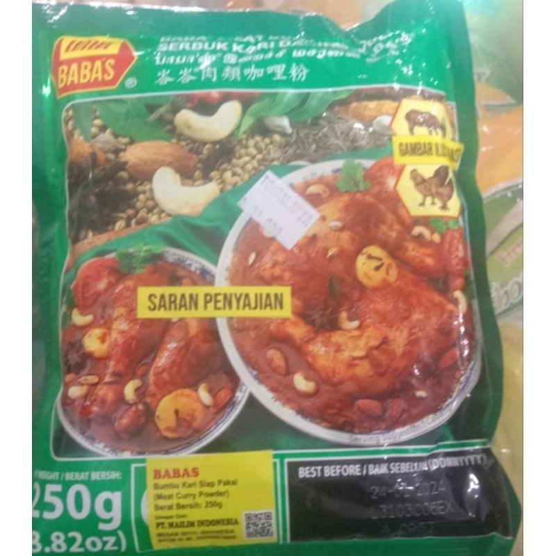 

Serbuk kari daging babas / baba's meat curry powder 250gram