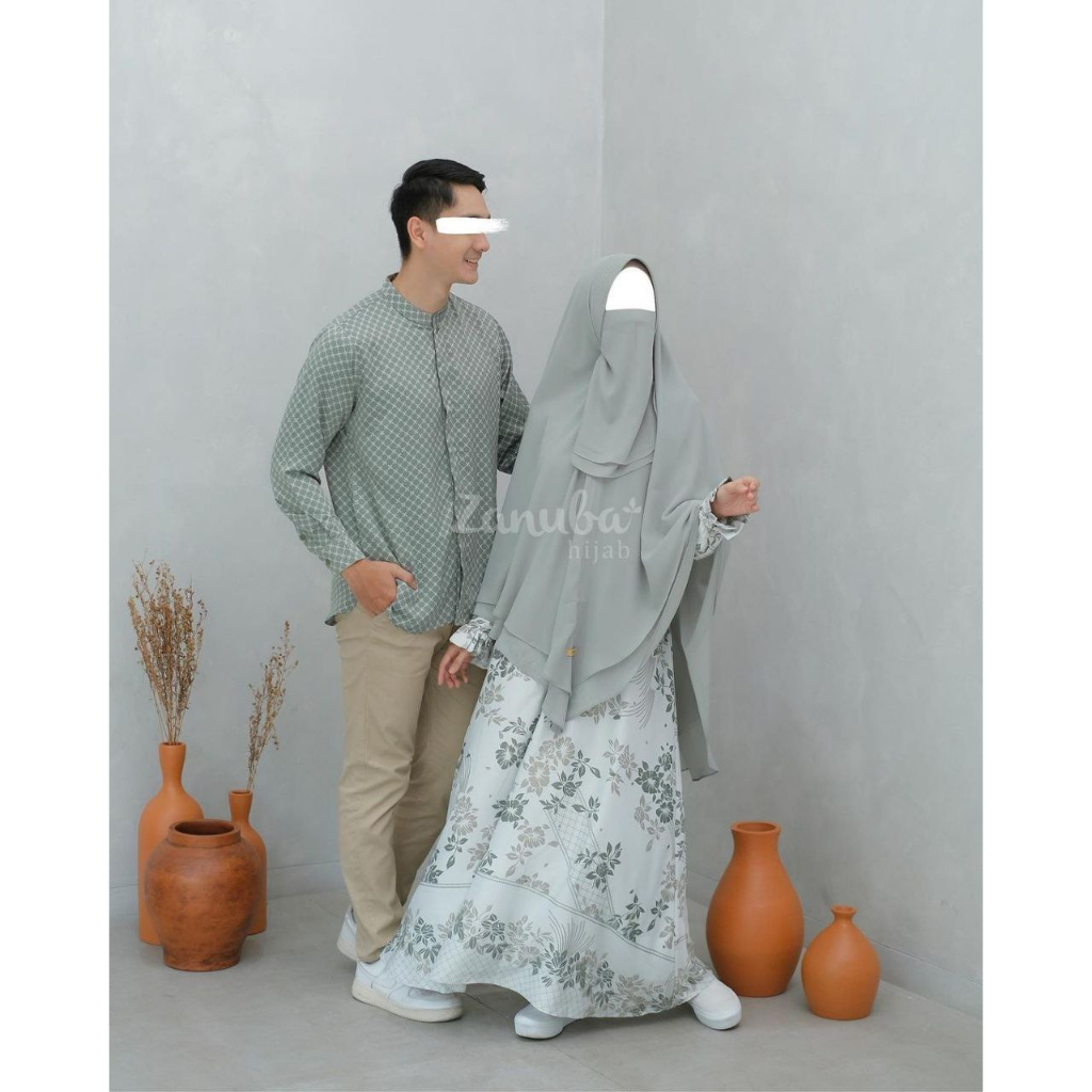 ZANEL ANSARA DRESS DAN KEMKO COUPLE BY ZANUBA/ KEMKO GAMIS SYARI SET COUPLE SARIMBIT/ COUPLE GAMIS K