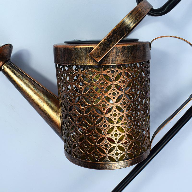 Lampu Taman Hias Model Teko Solar Waterproof Warm White Small - ICY91 - Bronze