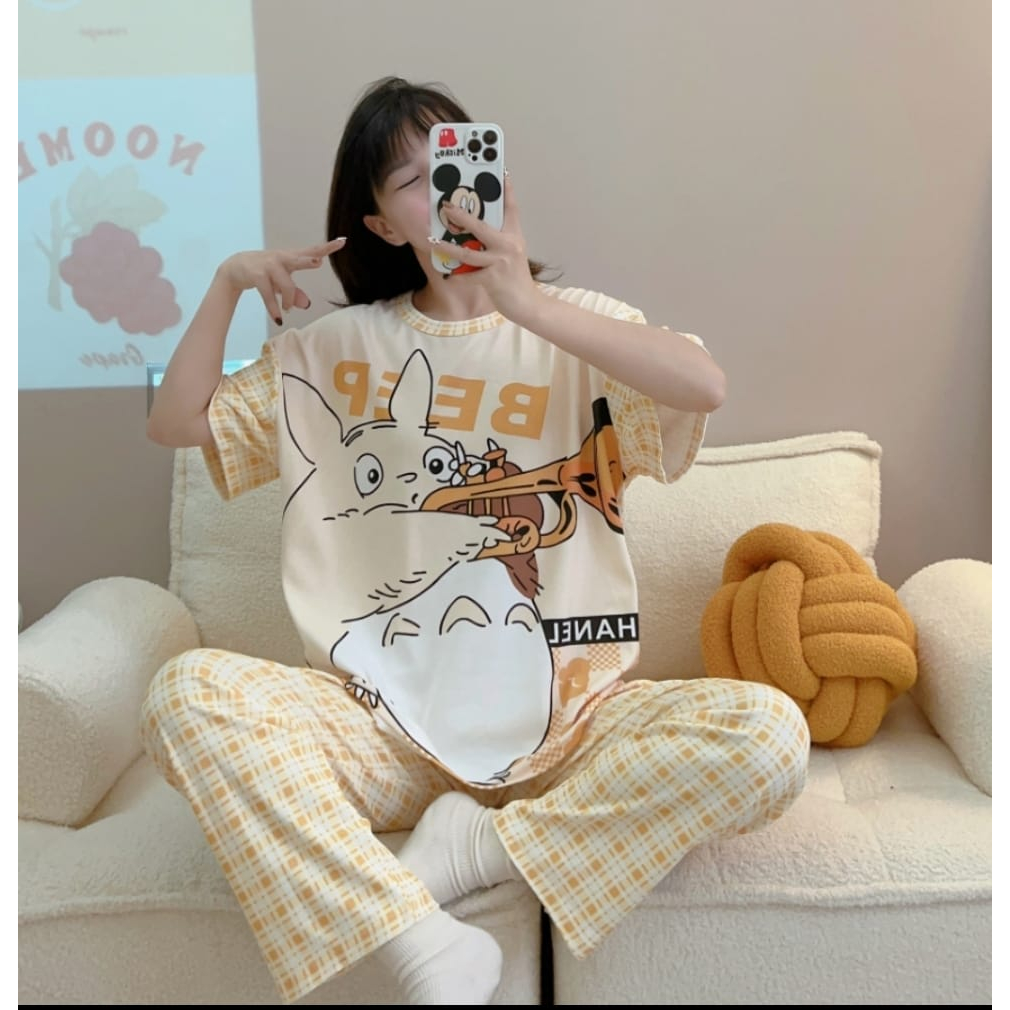 SETELAN PIYAMA BAJU TIDUR CP PP WANITA DEWASA IMPORT ADEM KEKINIAN