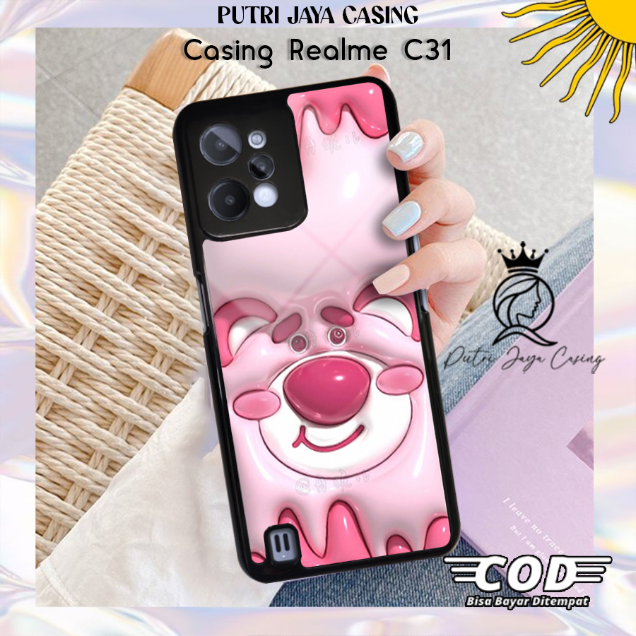 Case Realme C31 Bear Cute Casing C31 Terbaru Hardcase Softcase Glossy kesing Terlaris PutriJayaCase