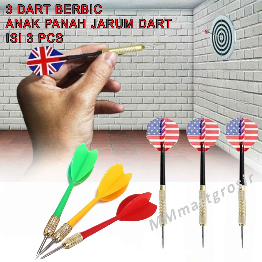 Jarum 3 Dart Berbic / Jarum Panahan / Panahan Dart / Anak Panah Isi 3pcs