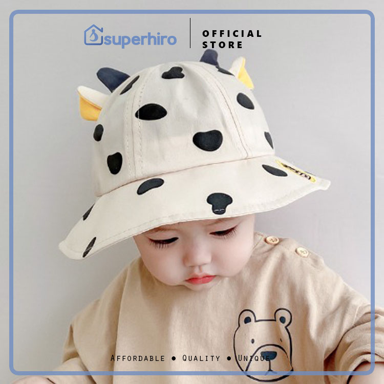 Topi Bucket Anak Bayi Cow Sapi Lucu Musim Semi Panas Summer Hat Cap