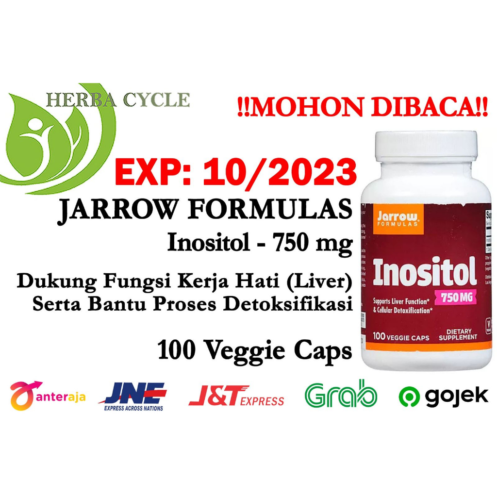 Jarrow Inositol 750 mg 100 Veggie Caps ORI USA Jaga Kesehatan Liver