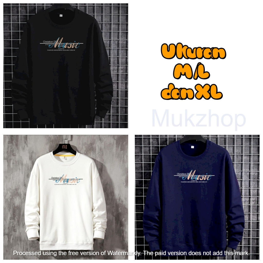 Baju Sweater Lengan Panjang Music Mukzhop Sweater Pria