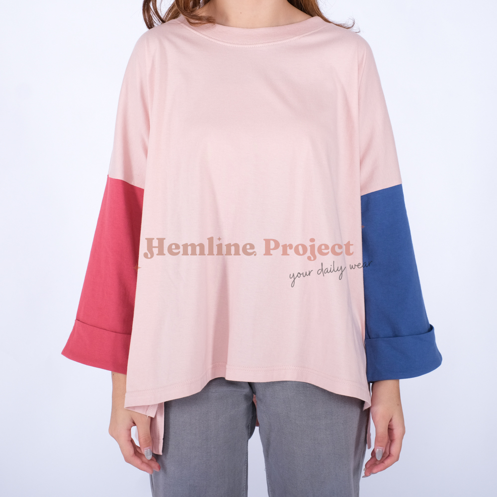 Hayla Oversized Plain - Blush Denim