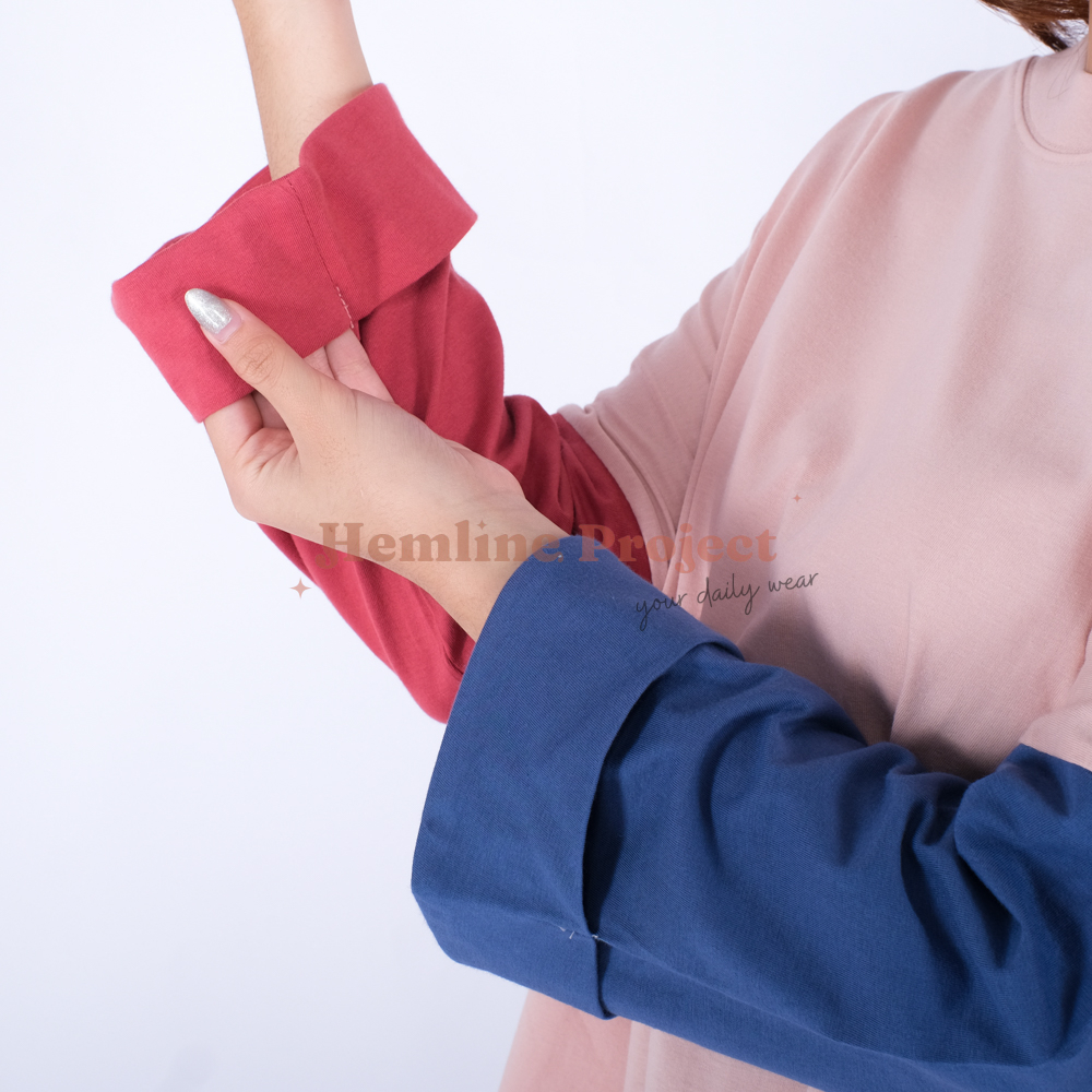 Hayla Oversized Plain - Blush Denim