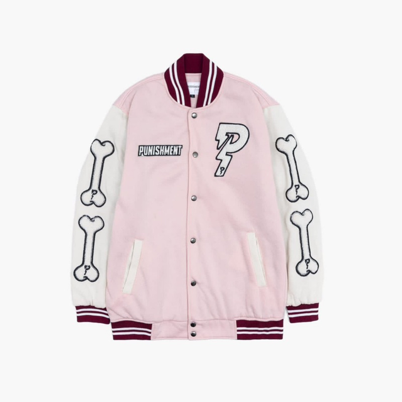 Jaket varsity baseball pria wanita original punishment full bordir bahan tebal dan halus 01