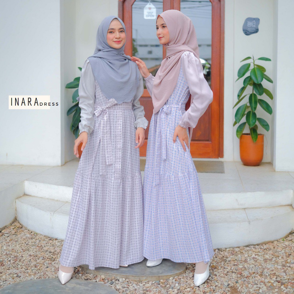 Riskirich Inara Gamis Syari Cantik Kekinian Bahan Ironless Anti Kusut