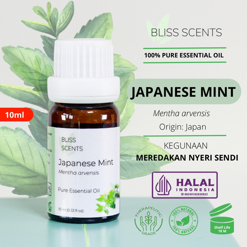 Bliss Japanese Mint Essential Oil Aromatherapy 100% Murni Therapeutic Grade Aromaterapi