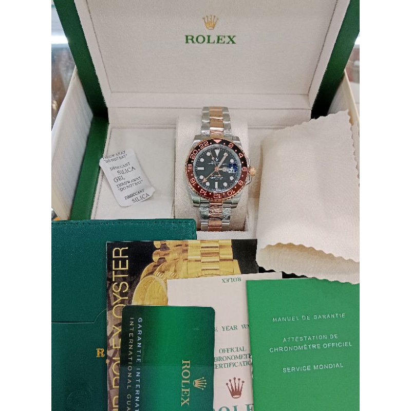Jam tangan pria Automatic RO6 GMT II Rootbeer Full set