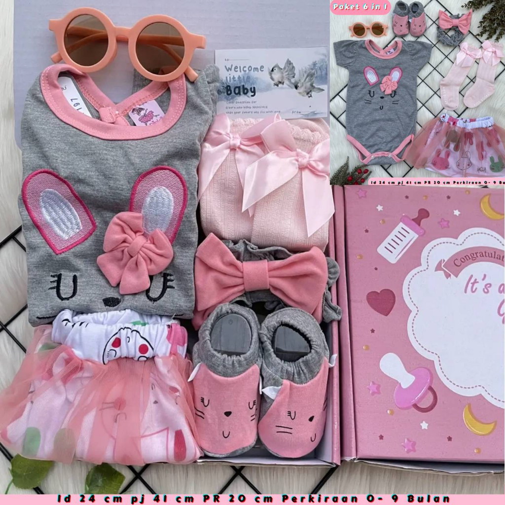 HAMPERS BAYI Hampers baby girl / Giftset kado baby / Paket baju bayi free kartu ucapan