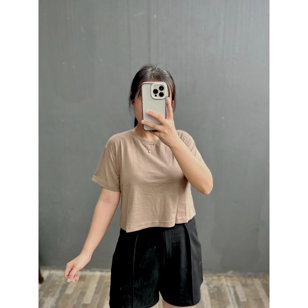 CROP TOP ( PART 2 ) POLOS ONECK COTTON | BAJU KAOS TUMBLR CROP TEE TSHIRT KAOS KOREA FASHION WANITA