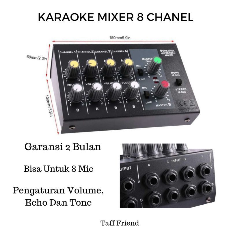 (GARANSI 2 BULAN) Audio Karaoke Mixer/Karoke Mixer 8 Chanel Profesional