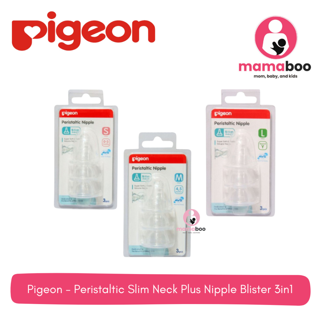 PIGEON Peristaltic Slim Neck Plus Nipple Blister 3in1