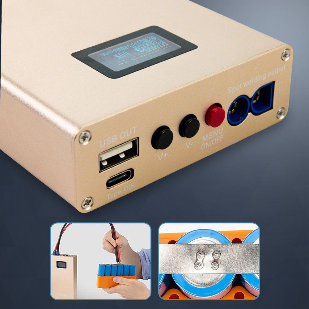 Mesin Las Mini Portable Welding Machine LCD 20 Gear 10600mAh - DX10 - Golden