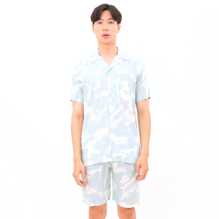 SANVANINA Set Kemeja Hawaiian Oberoi | Kemeja Oneset | Piyama Pria | One Set Rayon | Hawaian Set EB-11