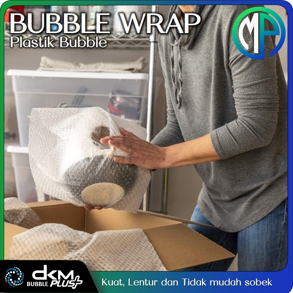 

InJO Plastik Packing Gelembung Bubble Wrap DKM Roll 30cm x 50meter Putih Bening / Hitam Premium