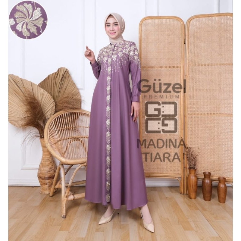 gamis wanita dewasa Madina Tiara catton tuyobo bordir premium