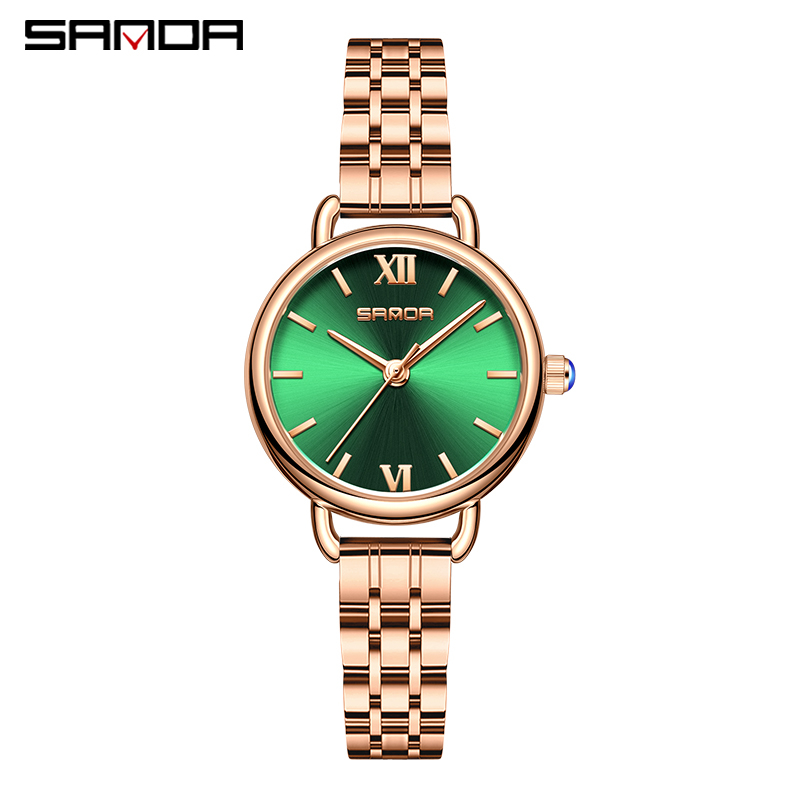 SANDA 1118 Jam Tangan Wanita Analog Retro Style Tali Stainless Rantai Quartz WATCHKITE WKOS