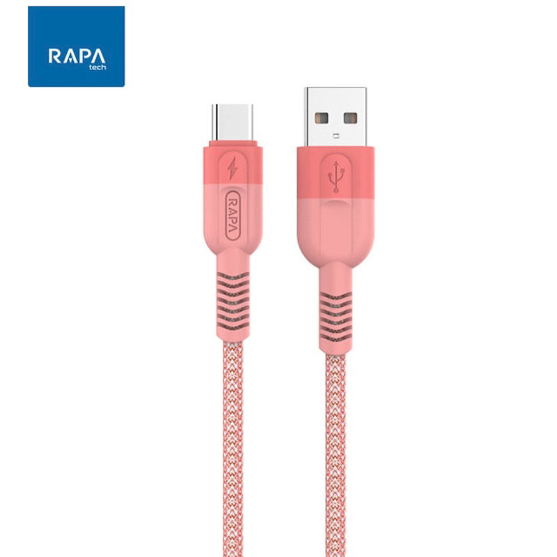 RAPAtech Kabel Data Type C Fast Charging 3A QC3.0 Nylon Braided Data Cable Usb Type C Super Speed