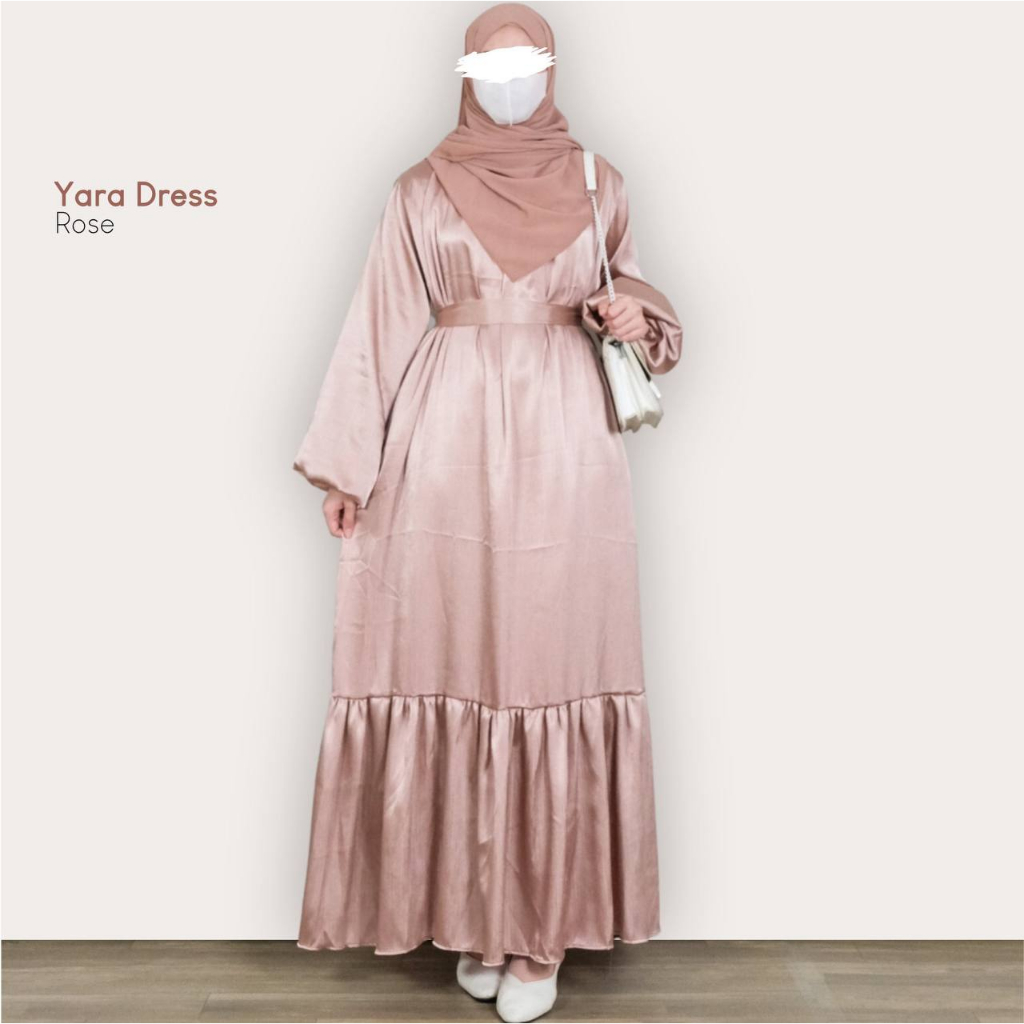 Mininos Yara Dress Shimer Gamis Kondangan Remaja Muslimah