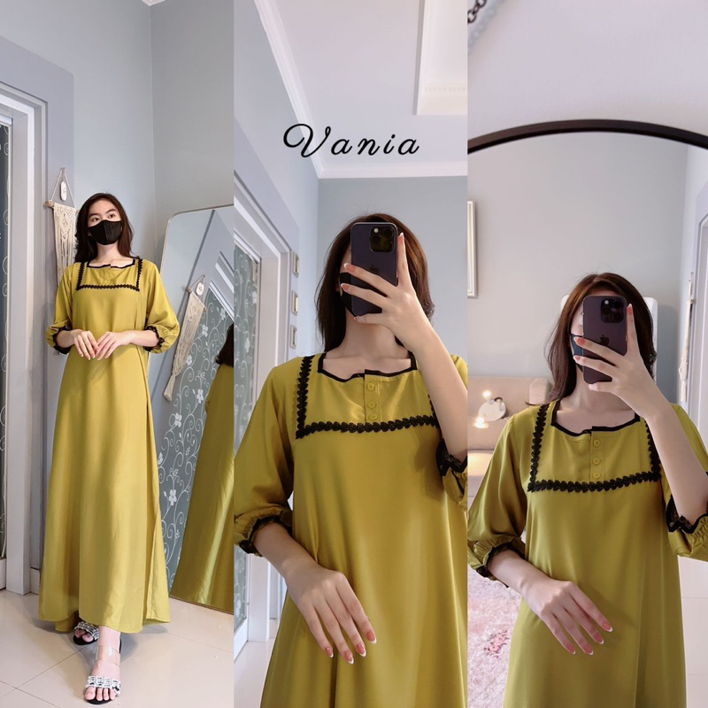 Daster Arab Fairuz VANIA Midi Dress Premium Twill Ori