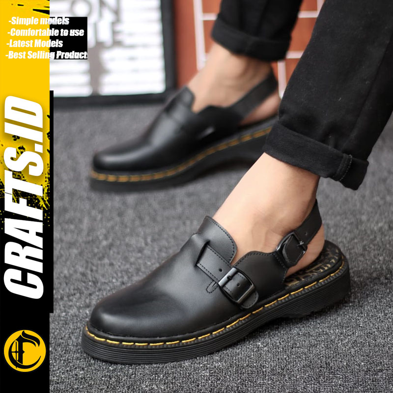 Sepatu Sandal Pria Slop Casual Kulit Sendal Bustong Selop Pria Original Crafs Mikasa