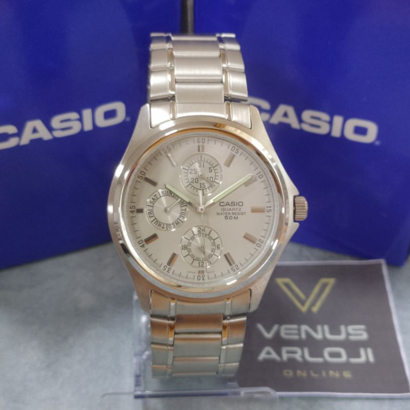 Casio MTP-1246D-7 Jam Tangan Analog Pria Stainless Steel