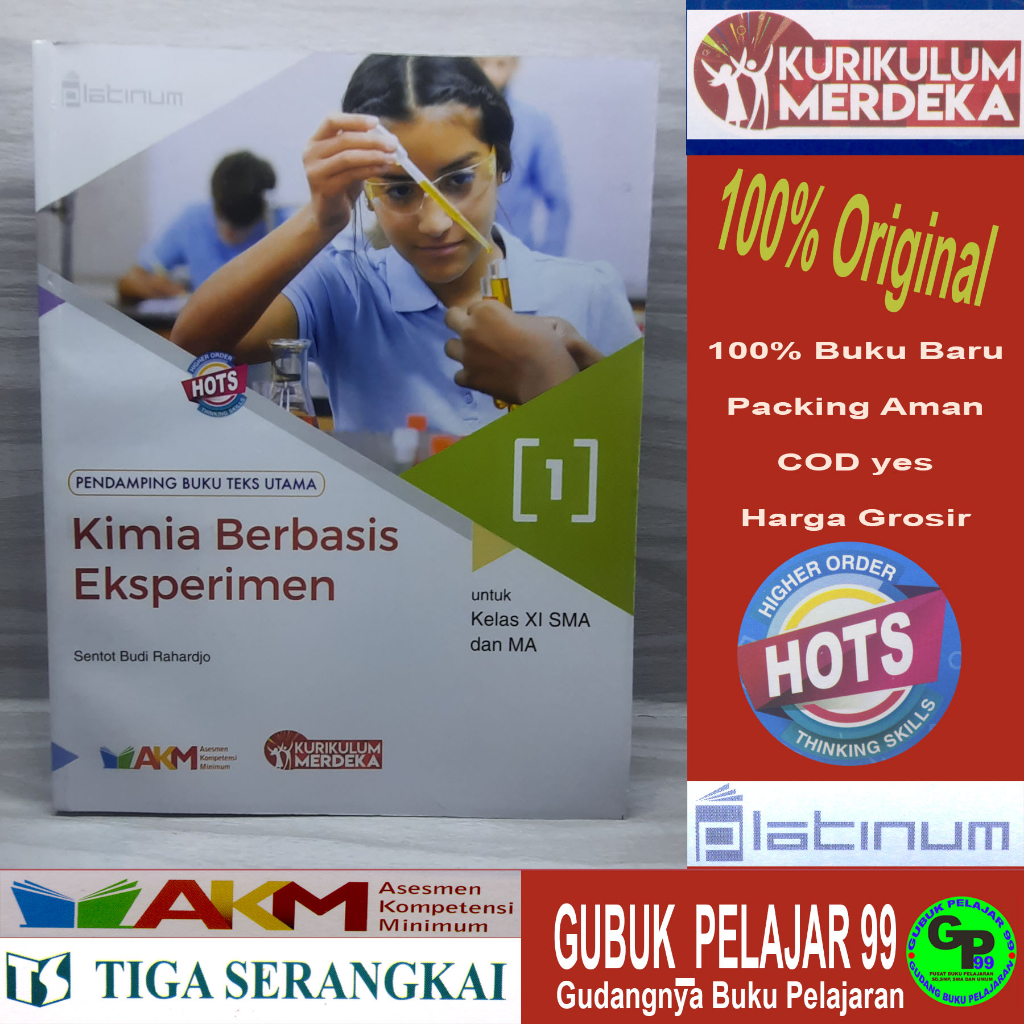 Buku Paket KIMIA Berbasis Eksperimen 1 Kelas 11/XI SMA/MA Kurikulum Merdeka Platinum PT Tiga Serangk